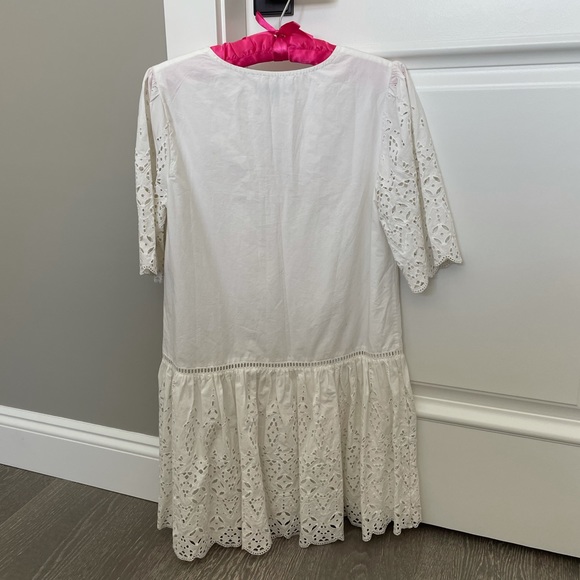 BANANA REPUBLIC white eyelet lace up mini dress - Picture 2 of 2